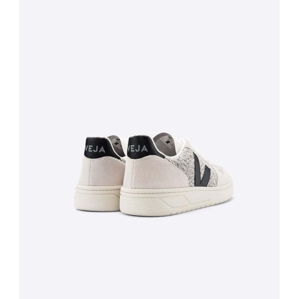 Veja V-10 FLANNEL Tenisky Panske White/Black | SK 334JPQ